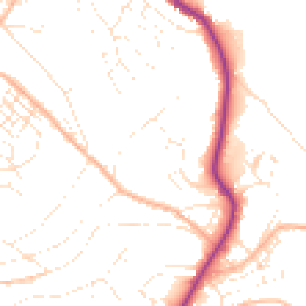 Daytime road noise heatmap for TQ1 3TP