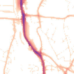 Daytime road noise heatmap for TQ1 4DH