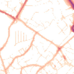 Daytime road noise heatmap for TQ1 4FQ