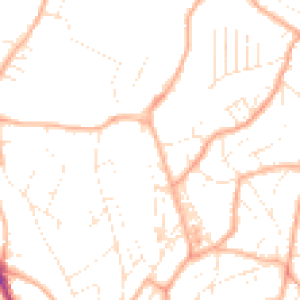Daytime road noise heatmap for TQ1 4GJ