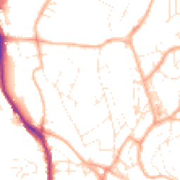 Daytime road noise heatmap for TQ1 4HQ