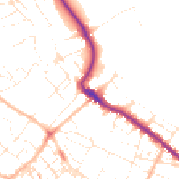 Daytime road noise heatmap for TQ1 4PR