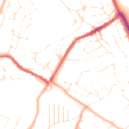 Daytime road noise heatmap for TQ1 4RU