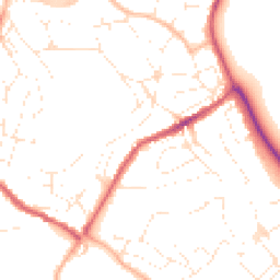 Daytime road noise heatmap for TQ1 4RW