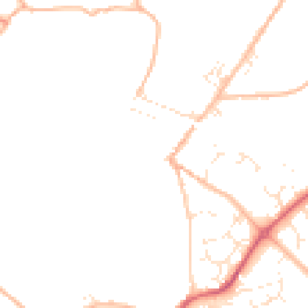 Daytime road noise heatmap for TQ10 9AB