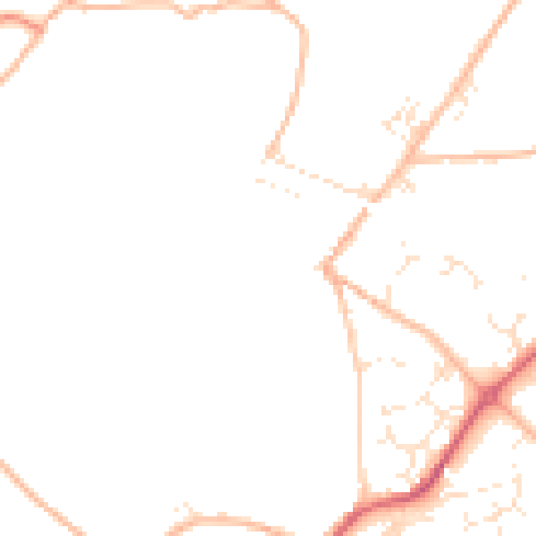 Daytime road noise heatmap for TQ10 9AF