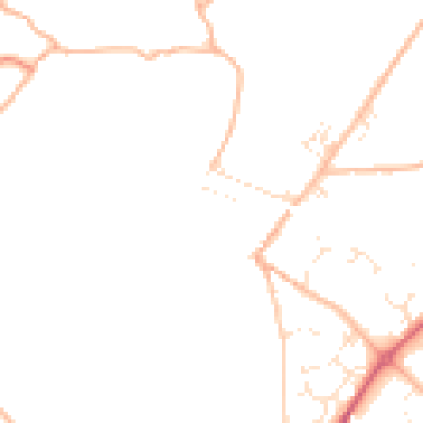 Daytime road noise heatmap for TQ10 9AH