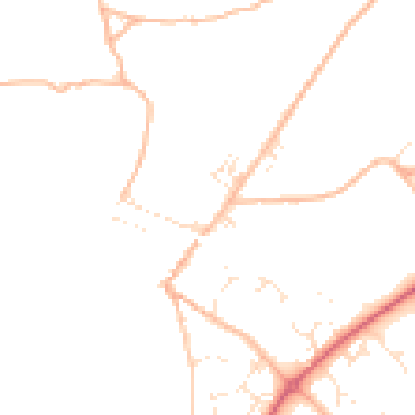 Daytime road noise heatmap for TQ10 9AN