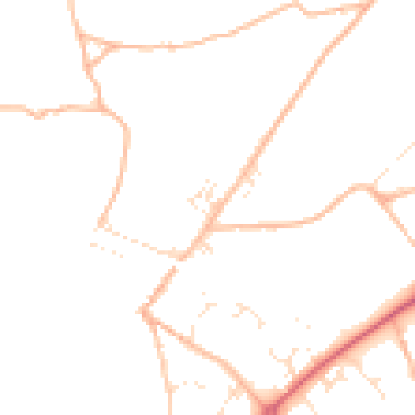 Daytime road noise heatmap for TQ10 9AP