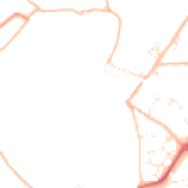 Daytime road noise heatmap for TQ10 9AQ