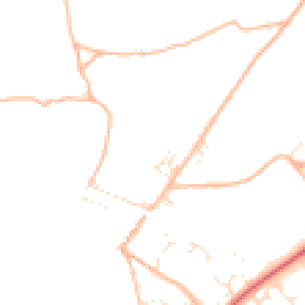 Daytime road noise heatmap for TQ10 9AS