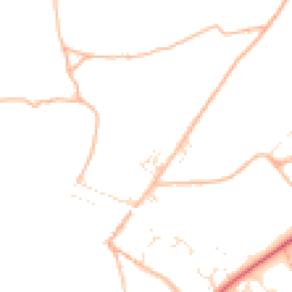 Daytime road noise heatmap for TQ10 9AT