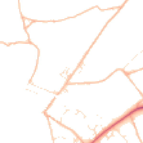 Daytime road noise heatmap for TQ10 9AU