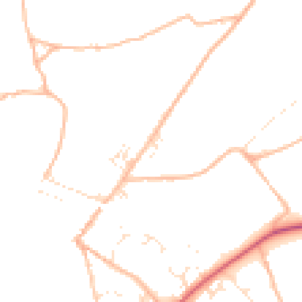 Daytime road noise heatmap for TQ10 9AX
