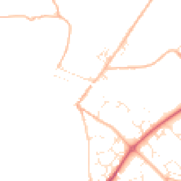 Daytime road noise heatmap for TQ10 9BB