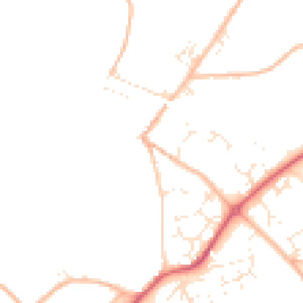 Daytime road noise heatmap for TQ10 9BH