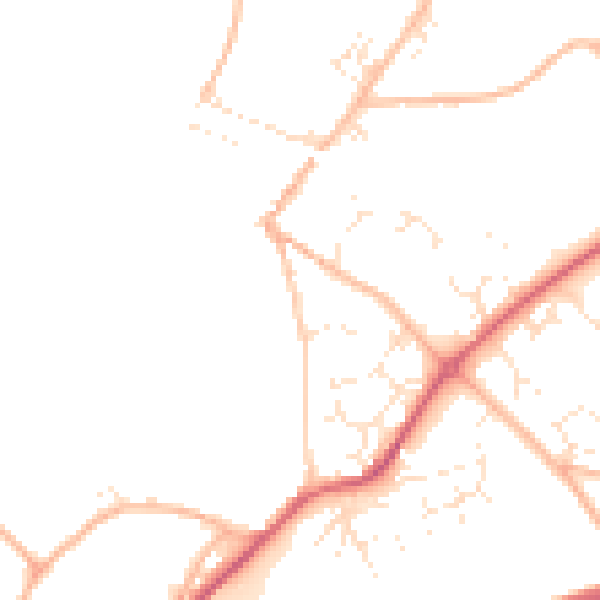 Daytime road noise heatmap for TQ10 9BL