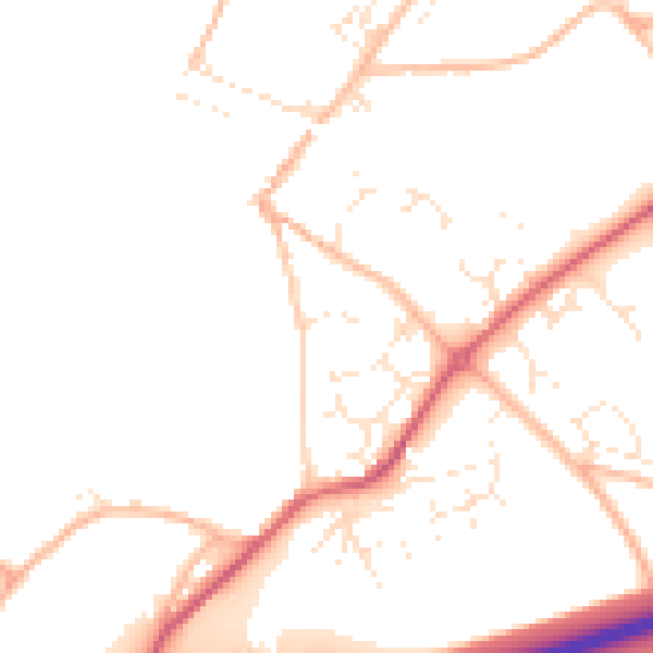 Daytime road noise heatmap for TQ10 9BN