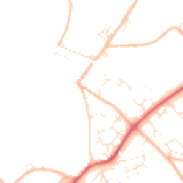 Daytime road noise heatmap for TQ10 9BP
