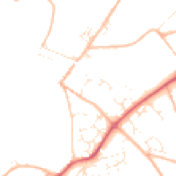 Daytime road noise heatmap for TQ10 9BU