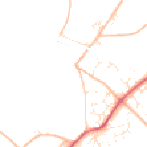 Daytime road noise heatmap for TQ10 9BW