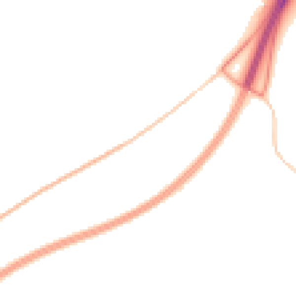 Night-time road noise heatmap for TQ10 9FL