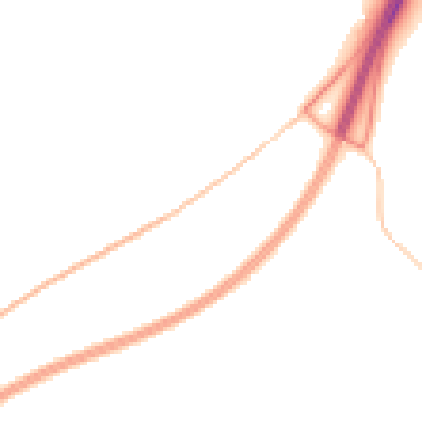 Night-time road noise heatmap for TQ10 9FN