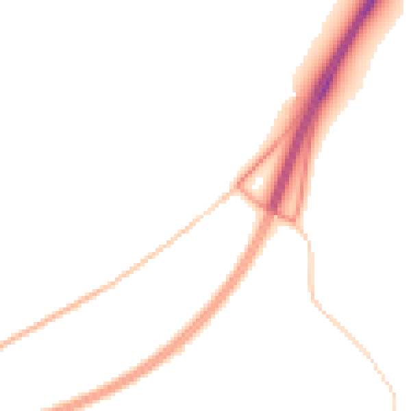 Night-time road noise heatmap for TQ10 9HD