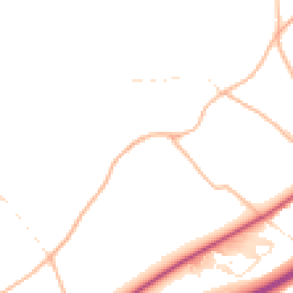 Daytime road noise heatmap for TQ10 9HH