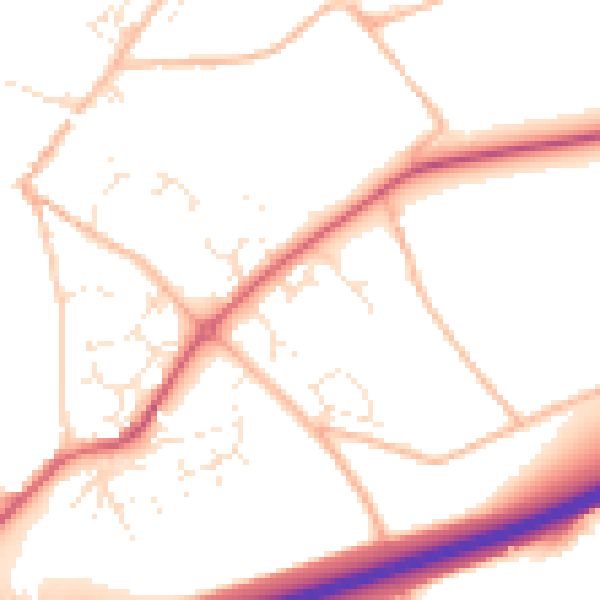 Daytime road noise heatmap for TQ10 9HR