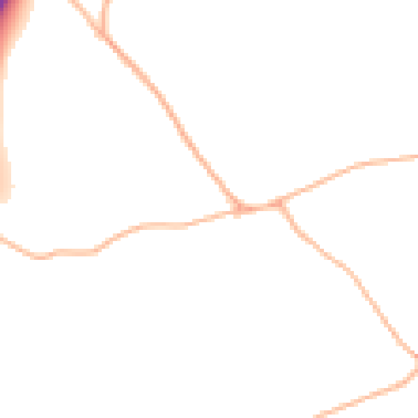 Daytime road noise heatmap for TQ10 9JZ