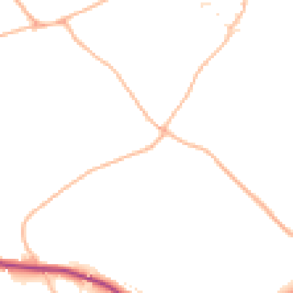 Daytime road noise heatmap for TQ10 9LB