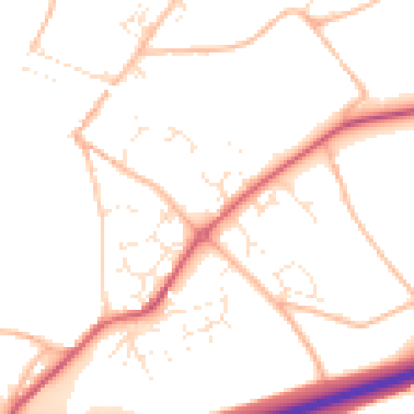 Daytime road noise heatmap for TQ10 9PR