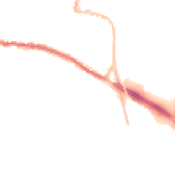 Night-time road noise heatmap for TQ12 1AA