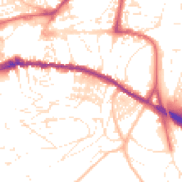 Daytime road noise heatmap for TQ12 1AZ