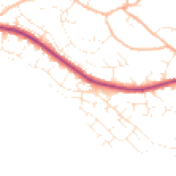 Daytime road noise heatmap for TQ12 1SQ