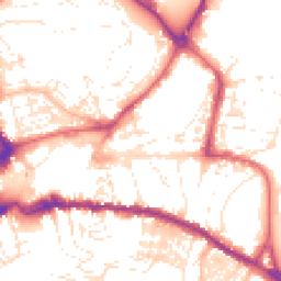 Daytime road noise heatmap for TQ12 2AN