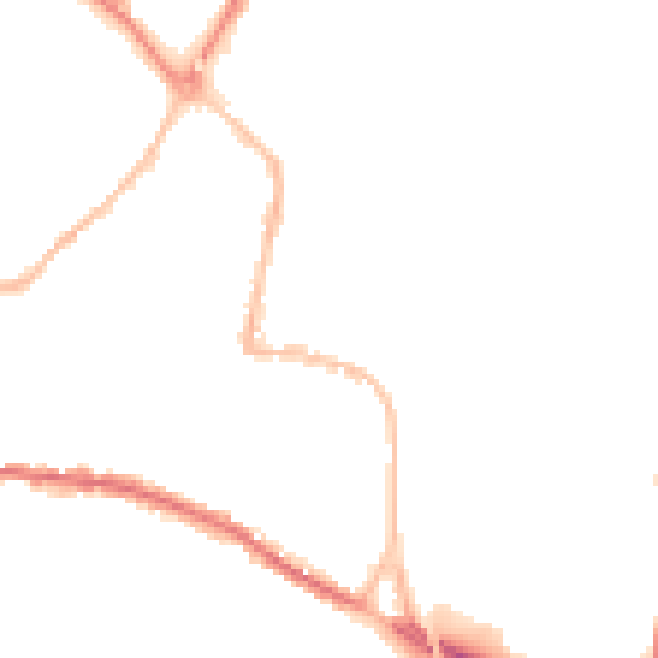 Night-time road noise heatmap for TQ12 2BX