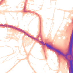 Daytime road noise heatmap for TQ12 2JA