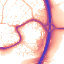 Daytime road noise heatmap for TQ12 3RW