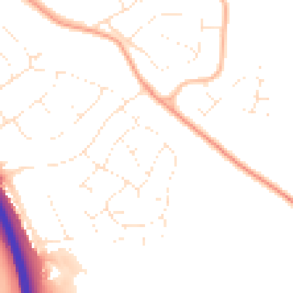 Daytime road noise heatmap for TQ12 4NU