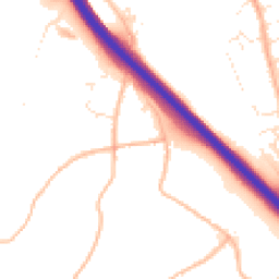 Daytime road noise heatmap for TQ12 5DZ