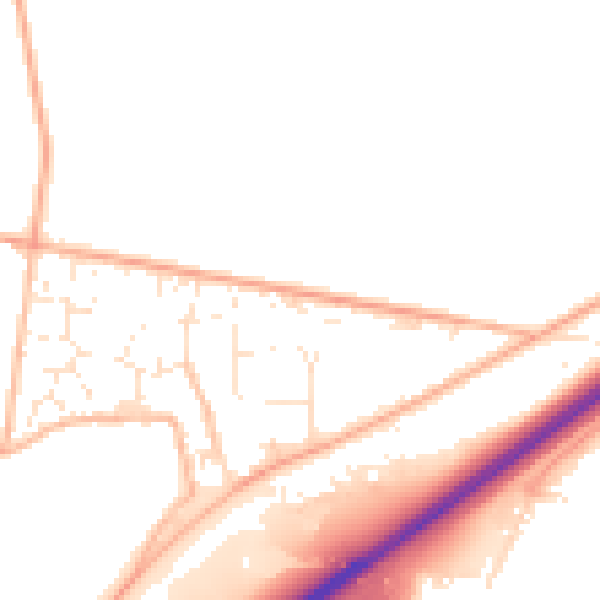 Daytime road noise heatmap for TQ12 6GH