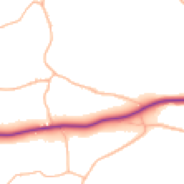 Daytime road noise heatmap for TQ12 6NU