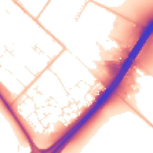 Daytime road noise heatmap for TQ12 6SW