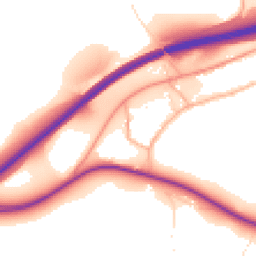 Daytime road noise heatmap for TQ12 6US