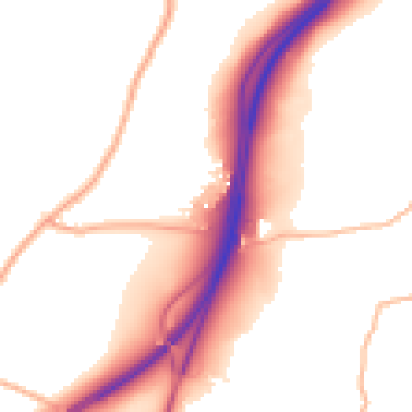 Daytime road noise heatmap for TQ13 0AF