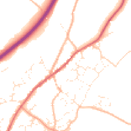 Daytime road noise heatmap for TQ13 0DB