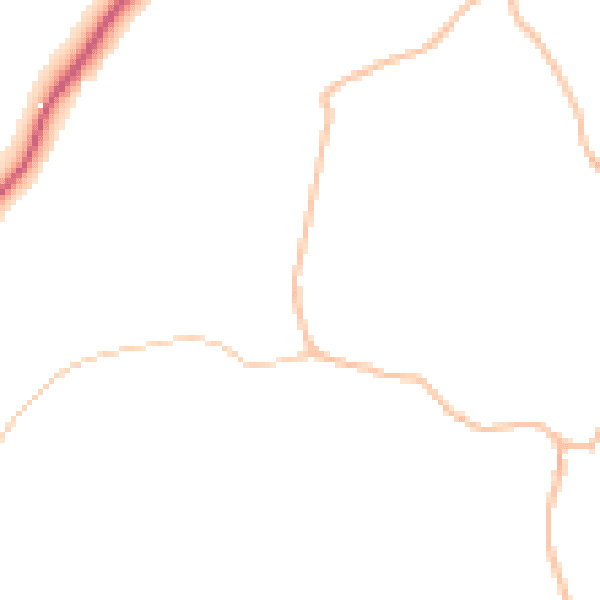Daytime road noise heatmap for TQ13 0DL