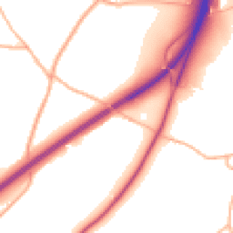 Daytime road noise heatmap for TQ13 0DP